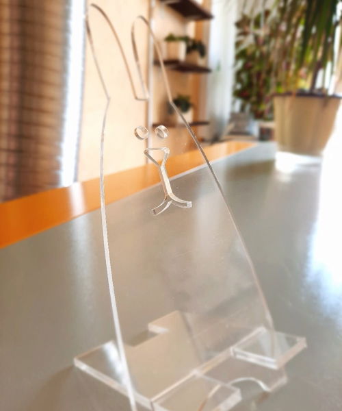 طرح برش لیزری خرگوش اکریلیک پایه گوشی - laser cut bunny acrylic phone stand ve - برای دستگاه CNC چوب و لیزر (سی ان سی)