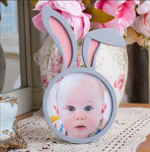 طرح قاب عکس گوش خرگوشی برش لیزری آویزدار - laser cut bunny ears hanging photo frame ve - برای دستگاه CNC چوب و لیزر (سی ان سی)