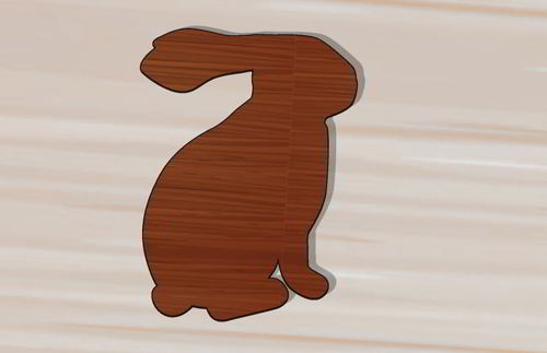 طرح برش لیزری خرگوش چوب دوبعدی شکل - laser cut bunny wood 2d shape - برای دستگاه CNC چوب و لیزر (سی ان سی)