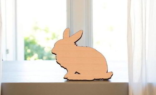 طرح مدل دو بعدی برش لیزری خرگوش چوبی طرح - laser cut bunny wood 2d shape model - برای دستگاه CNC چوب و لیزر (سی ان سی)