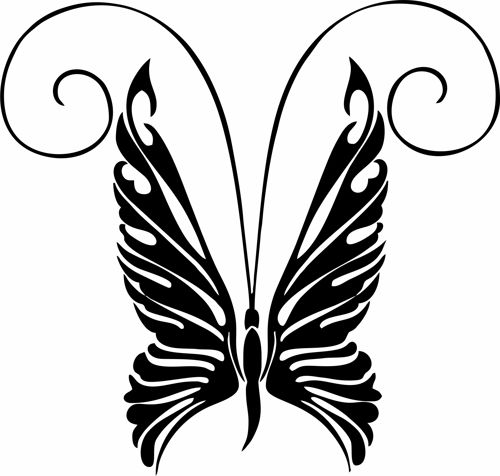 طرح خالکوبی پروانه برش لیزری - laser cut butterfly tattoo design - برای دستگاه CNC چوب و لیزر (سی ان سی)