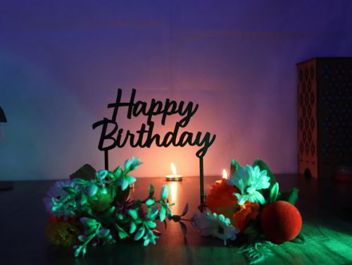 طرح تزیین کیک با برش لیزری تولدت مبارک چوبی روکش - laser cut cake topper happy birthday wooden ve - برای دستگاه CNC چوب و لیزر (سی ان سی)