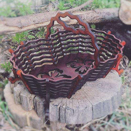 طرح سبد هدیه آبنبات برش لیزری - laser cut candy gift basket ve - برای دستگاه CNC چوب و لیزر (سی ان سی)