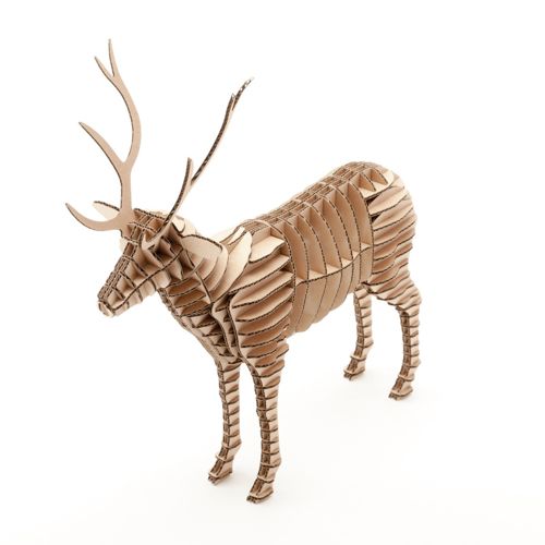 طرح برش لیزری مقوا گوزن دکور سه بعدی - laser cut cardboard deer decor 3d ve - برای دستگاه CNC چوب و لیزر (سی ان سی)