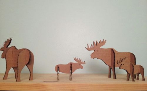 طرح برش لیزری مقوا گوزن فصل تعطیلات دکور - laser cut cardboard moose holiday season decor - برای دستگاه CNC چوب و لیزر (سی ان سی)