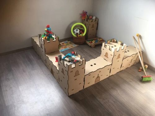 طرح برش لیزری قلعه انبار جعبه نگهداری - laser cut castle storage box ve - برای دستگاه CNC چوب و لیزر (سی ان سی)