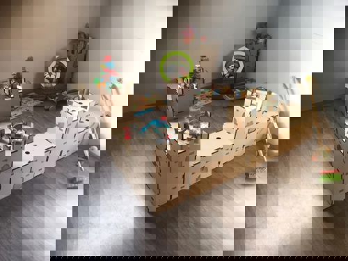 طرح برش لیزری قلعه اسباب‌بازی جعبه نگهداری - laser cut castle toy storage box ve - برای دستگاه CNC چوب و لیزر (سی ان سی)