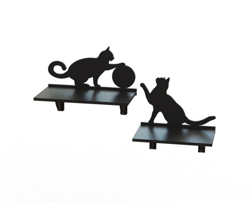طرح قفسه گربه برش لیزری سه بعدی پازل - laser cut cat shelf 3d puzzle ve - برای دستگاه CNC چوب و لیزر (سی ان سی)
