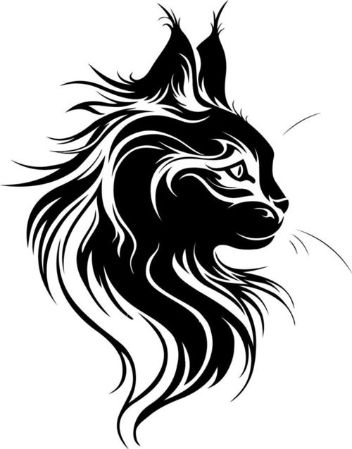 طرح برش لیزری دیوار گربه تزئینی سیاهگوش دیوار هنری لیزر - laser cut cat wall decor lynx wall art - برای دستگاه CNC چوب و لیزر (سی ان سی)