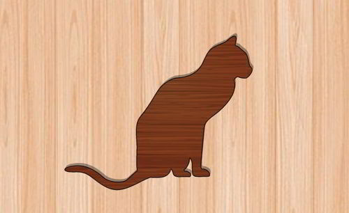 طرح برش لیزری گربه چوب - laser cut cat wood cutout - برای دستگاه CNC چوب و لیزر (سی ان سی)