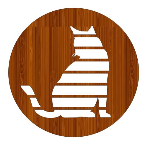 طرح کارت هدیه چوبی گربه برش لیزری - laser cut cat wood gift tag design ve - برای دستگاه CNC چوب و لیزر (سی ان سی)
