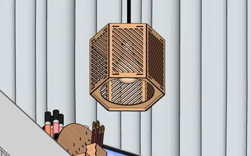 طرح لامپ سلول برش لیزری چوبی آویز نور - laser cut celling lamp wooden hanging light - برای دستگاه CNC چوب و لیزر (سی ان سی)