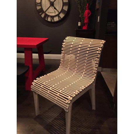 طرح قالب لولا صندلی نشیمن برش لیزری - laser cut chair living hinge template ve - برای دستگاه CNC چوب و لیزر (سی ان سی)