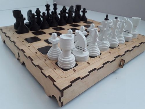 طرح برش لیزری شطرنج - laser cut chess - برای دستگاه CNC چوب و لیزر (سی ان سی)