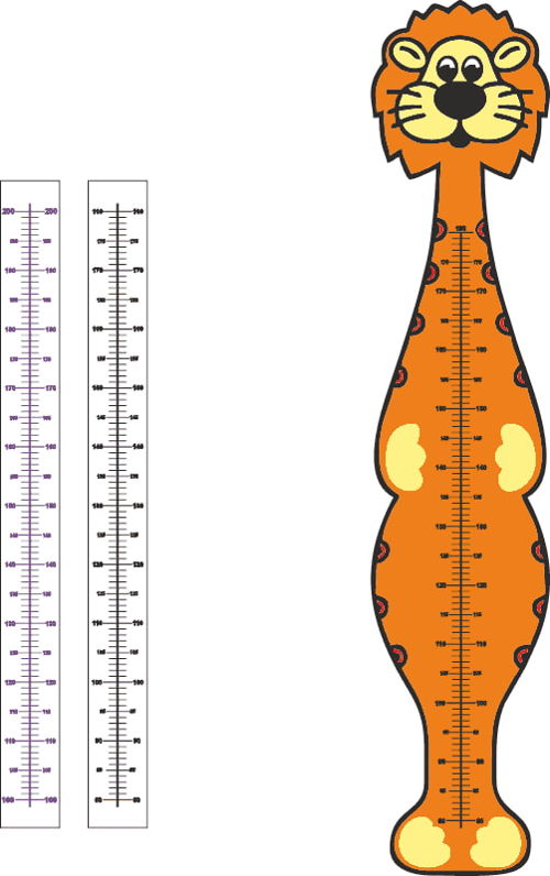 طرح laser-cut-children-cartoon-animal-lion-kids-growth-chart-height-measure-ruler
