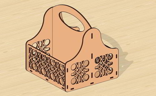 طرح برش لیزری شکلات و سبد گل - laser cut chocolate and flower basket ve - برای دستگاه CNC چوب و لیزر (سی ان سی)
