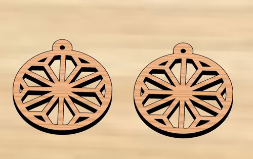طرح گوشواره‌های آویز کریسمس برش لیزری چوب - laser cut christmas dangle earrings wood - برای دستگاه CNC چوب و لیزر (سی ان سی)