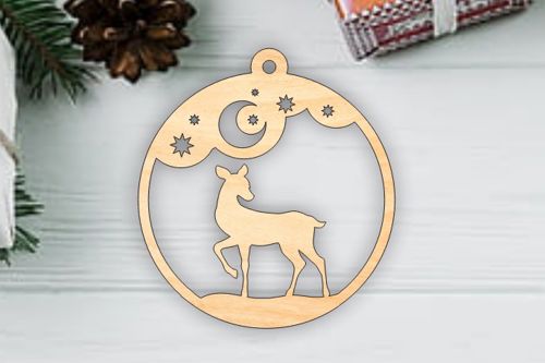 طرح برش لیزری کریسمس گوزن تزئینی بابلس تزئینات کریسمس - laser cut christmas deer ornament bauble christmas decorations ve - برای دستگاه CNC چوب و لیزر (سی ان سی)