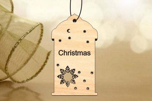 طرح برش لیزری درخت کریسمس تزئینات برچسب چوبی کریسمس بابلس - laser cut christmas tree decoration tag wooden christmas bauble - برای دستگاه CNC چوب و لیزر (سی ان سی)