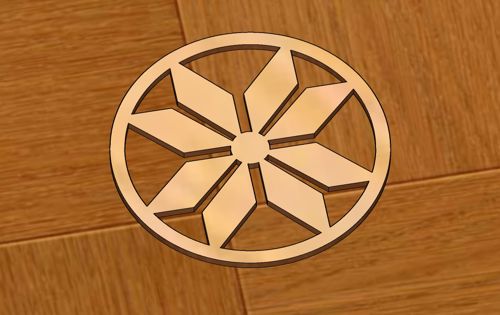 طرح برش لیزری زیرلیوانی دایره‌ای تزئینات - laser cut circle coaster ornament - برای دستگاه CNC چوب و لیزر (سی ان سی)