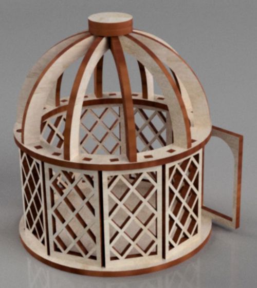 طرح برش لیزری چادر سیرک جعبه هدیه - laser cut circus tent favor box ve - برای دستگاه CNC چوب و لیزر (سی ان سی)