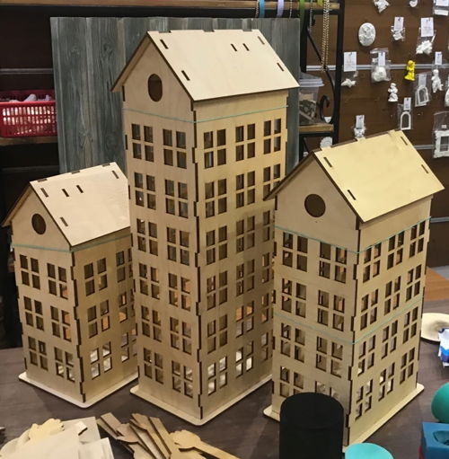 طرح مدل ساختمان آپارتمان کلاسیک برش لیزری - laser cut classic apartment building model ve - برای دستگاه CNC چوب و لیزر (سی ان سی)