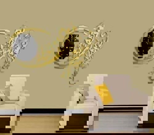 طرح ساعت برش لیزری با خوشنویسی عروسی نقل قول - laser cut clock with arabic calligraphy wedding quote - برای دستگاه CNC چوب و لیزر (سی ان سی)