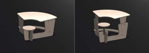 طرح میز و صندلی کودک برش لیزری cnc - laser cut cnc kid table and chair ve - برای دستگاه CNC چوب و لیزر (سی ان سی)