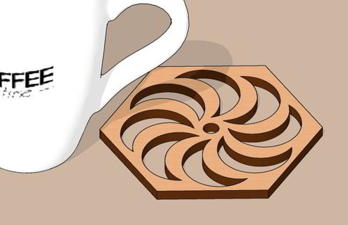 طرح زیرلیوانی برش لیزری طرح زیبا طرح - laser cut coaster elagant design - برای دستگاه CNC چوب و لیزر (سی ان سی)
