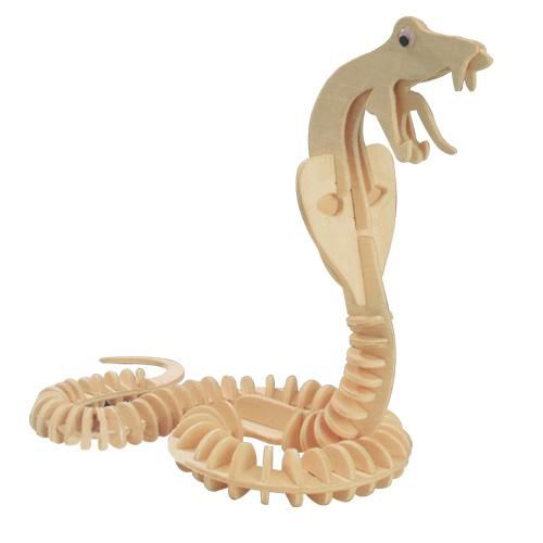 طرح برش لیزری مار کبری سه بعدی پازل - laser cut cobra snake 3d puzzle - برای دستگاه CNC چوب و لیزر (سی ان سی)