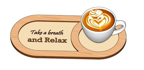 طرح سینی قهوه برش لیزری - laser cut coffee organizer tray ve - برای دستگاه CNC چوب و لیزر (سی ان سی)