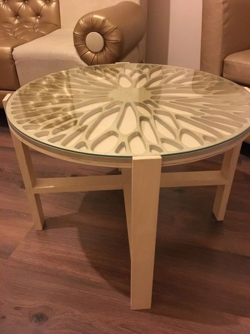 طرح میز قهوه خوری چوبی برش لیزری روکش - laser cut coffee table wooden ve - برای دستگاه CNC چوب و لیزر (سی ان سی)