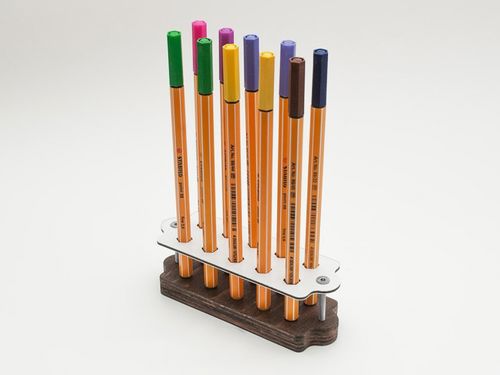 طرح نگهدارنده راحت مداد و خودکار لیزری - laser cut convenient holder for pencils and pens - برای دستگاه CNC چوب و لیزر (سی ان سی)