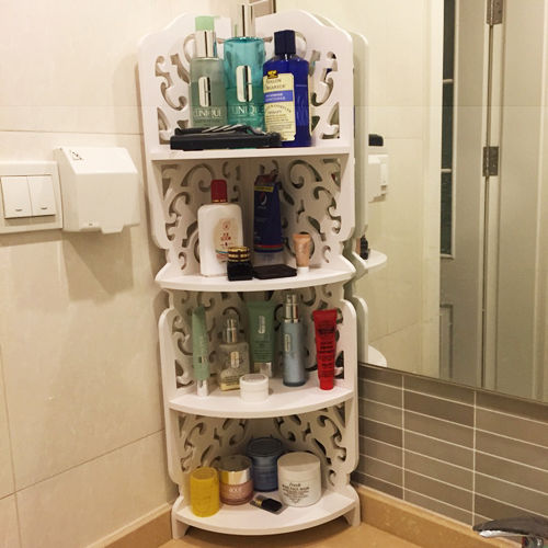 طرح قفسه گوشه‌ای برش لیزری حمام نگهداری لوازم آرایشی سه بعدی پازل - laser cut corner shelf bathroom cosmetic storage 3d puzzle ve - برای دستگاه CNC چوب و لیزر (سی ان سی)