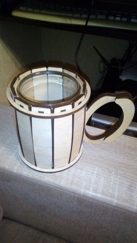 طرح برش لیزری جا نگهدارنده لیوان - laser cut cup holder ve - برای دستگاه CNC چوب و لیزر (سی ان سی)