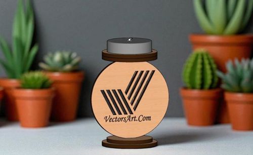 طرح جاشمعی سفارشی برش لیزری - laser cut custom candle holder ve - برای دستگاه CNC چوب و لیزر (سی ان سی)