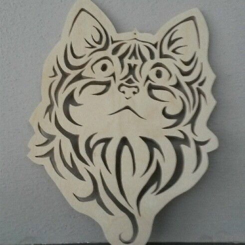 طرح شابلون گربه صورت بچه گربه ناز برش لیزری لیزر - laser cut cute kitten face cat stencil - برای دستگاه CNC چوب و لیزر (سی ان سی)