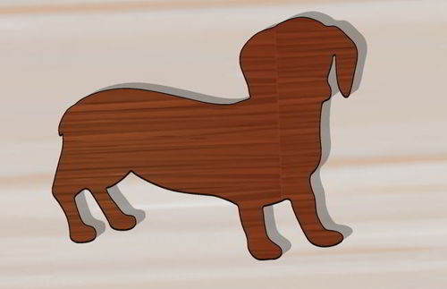 طرح برش لیزری سگ داکسهوند چوبی دوبعدی شکل - laser cut dachshund dog wood 2d shape - برای دستگاه CNC چوب و لیزر (سی ان سی)