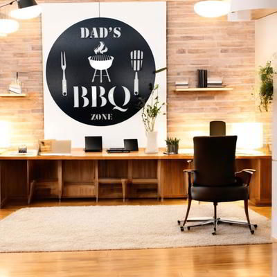 طرح برش لیزری پدر باربیکیو منطقه علامت - laser cut dad bbq zone sign ve - برای دستگاه CNC چوب و لیزر (سی ان سی)
