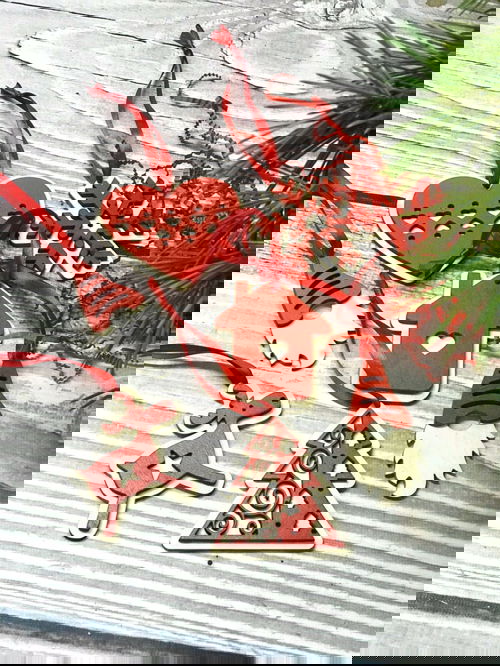 طرح اسباب‌بازی‌های چوبی تزئینی برش لیزری گوزن شمالی گنوم تزئینات - laser cut decoration toys wooden reindeer gnome ornaments ve - برای دستگاه CNC چوب و لیزر (سی ان سی)