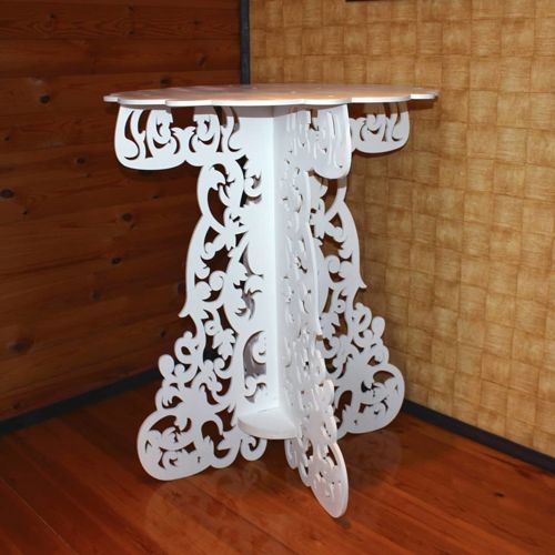 طرح میز تزئینی برش لیزری وسیله و - laser cut decorative accent table ve - برای دستگاه CNC چوب و لیزر (سی ان سی)