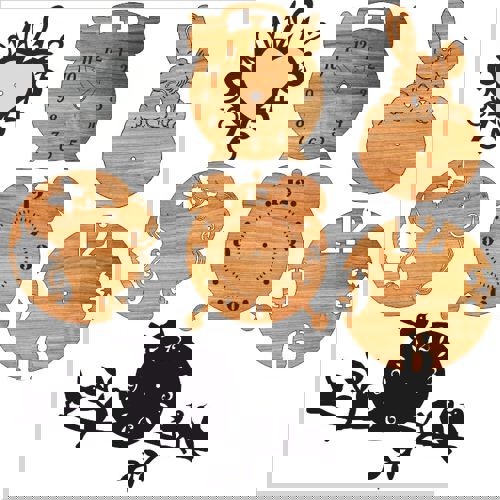 طرح ساعت دیواری آنالوگ تزئینی برش لیزری - laser cut decorative analog wall clocks ve - برای دستگاه CNC چوب و لیزر (سی ان سی)