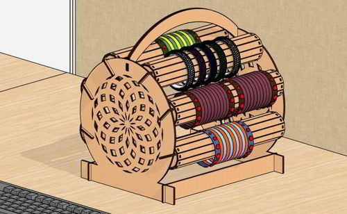 طرح النگو تزئینی برش لیزری پایه - laser cut decorative bangle stand ve - برای دستگاه CNC چوب و لیزر (سی ان سی)