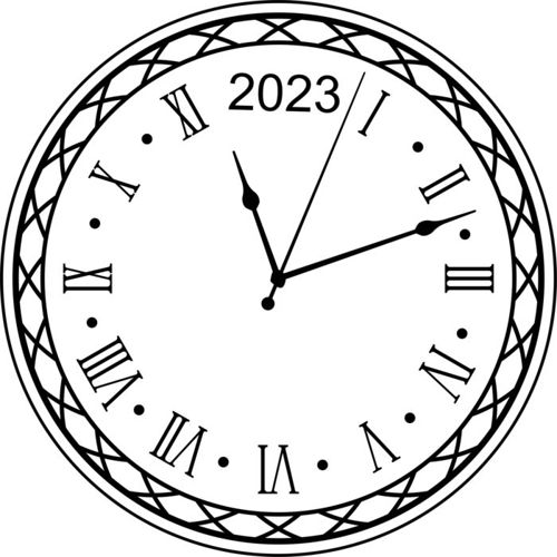 طرح ساعت تزئینی برش لیزری رومی - laser cut decorative clock roman 2023 ve - برای دستگاه CNC چوب و لیزر (سی ان سی)