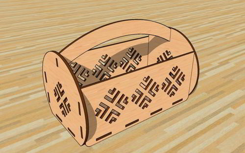 طرح جعبه کادو تزئینی برش لیزری سبد گل سبد کادو شکلات - laser cut decorative gift box flower basket chocolate gift basket - برای دستگاه CNC چوب و لیزر (سی ان سی)