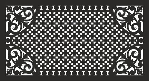 طرح برش لیزری تزئینی گریل الگو - laser cut decorative grill pattern - برای دستگاه CNC چوب و لیزر (سی ان سی)