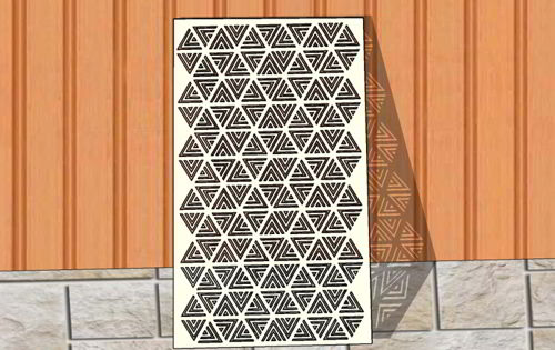 طرح الگوی برش تزئینی گریل با برش لیزری از یک تزئین مثلثی - laser cut decorative grill pattern of a triangular ornament ve - برای دستگاه CNC چوب و لیزر (سی ان سی)