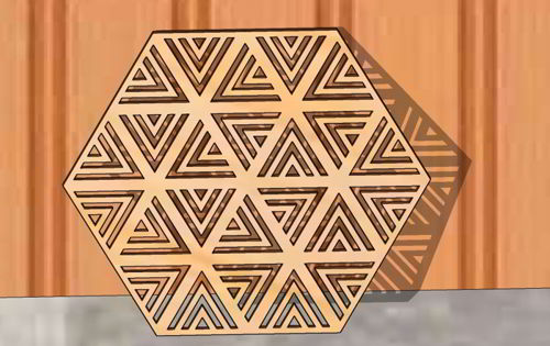 طرح نظم برش لیزری تزئینی گریل طرح خطوط هندسی - laser cut decorative grill seamless design pattern of geometric lines - برای دستگاه CNC چوب و لیزر (سی ان سی)