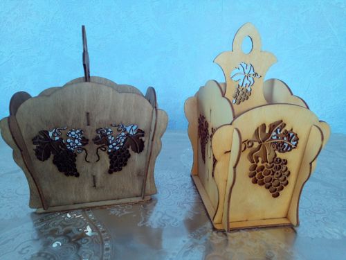 طرح برش لیزری تزئینی آشپزخانه جعبه گلدان - laser cut decorative kitchen caddy ve - برای دستگاه CNC چوب و لیزر (سی ان سی)