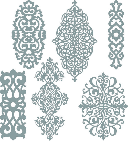 طرح‌های مشبک تزئینی برش لیزری درز مجموعه - laser cut decorative lattice seamless designs set - برای دستگاه CNC چوب و لیزر (سی ان سی)